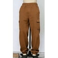 thumbnail image 3 of Hinvhai Men's Joggers Pants Casual Baggy Cotton Elastic Waist Tapered Sweatpants Cargo Hippie Loose Fit Trousers with Multi-Pocket Coffee, 3 of 3