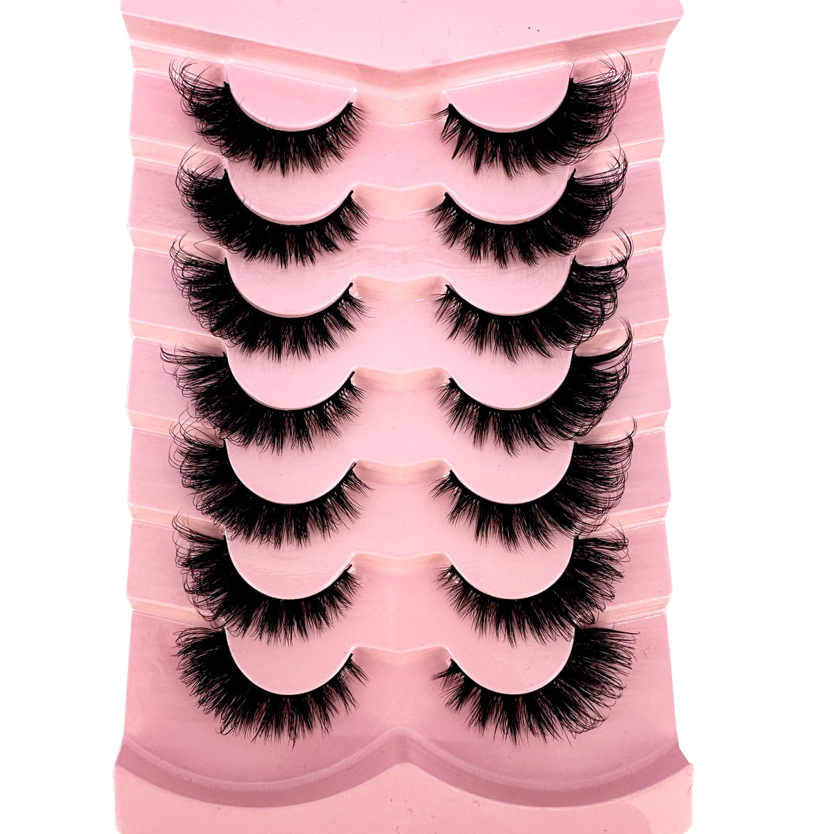 NEW 7pairs Classic 3D Volume Lashes Cat Eye Faux Mink Lash Natural Wispy Russian Strip Lashes Makeup Dramatic False Eyelashes