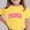 Yellow, variant on Amidoa Girls Short Sleeve Graphic Crewneck T-shirt Summer Casual Cute Soft Tops Pink,5-6Years