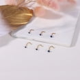 thumbnail image 3 of ZS 20G 6Pcs CZ Nose Studs Corkscrew Rings Zirconia Nose Piercing Gold Plated Nostril Piercing, 3 of 6