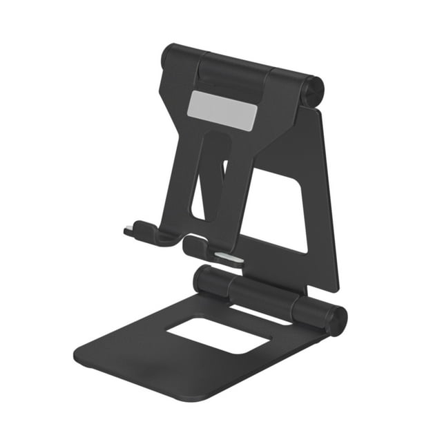 Z10A Ultra-Portable Aluminum Alloy Dual-Fold Phone & Tablet Holder - 270° Rotatable, Multi-Angle Adjustable with Stable Triangular Base, Anti-Slip Silicone Pads, Charging Groove & Hollow Cooling