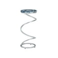 thumbnail image 5 of Nevin Modern Round Spiral Base Drink Table, Silver with Blue Agate Top, 5 of 10