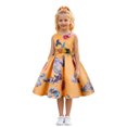 thumbnail image 3 of Princess Dress Girls Bow Design Floral Party Dress (Yellow), 3 of 3