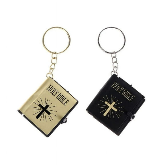 12 x Mini Bible Keychain English Gold Holy Bible Religious Favor/Baptism Favor/First Communions, Baptism, Wedding Shower