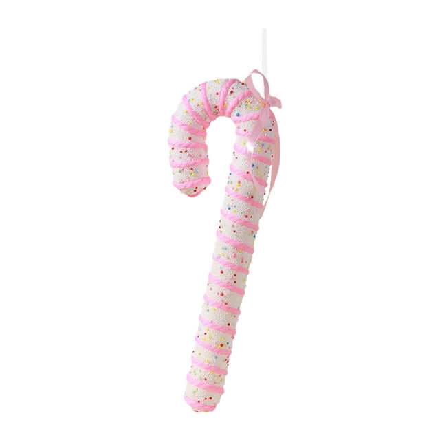 Adorno colgante para de Navidad, colgante de Navidad, artesanía ligera y creativa portátil, decoración navideña para año Nuevo, cafetería en , Muleta Rosa