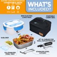 thumbnail image 4 of FORABEST Electric Lunch Box Portable Food Warmer, Home/Car/Truck, Bag, Stainless Steel container, spoon, and fork, 4 of 8