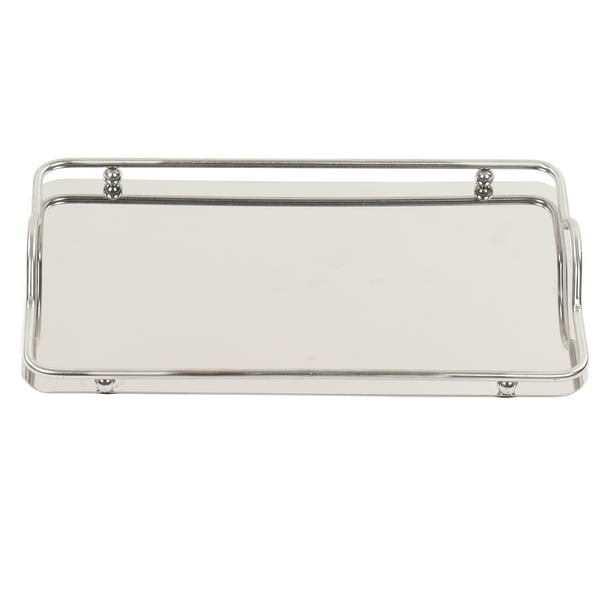 Grand Plateau Rectangulaire Wiskemann – Métal Argenté Poignées – Vintage