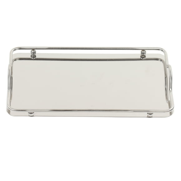 BOROCO Grand Plateau Rectangulaire en Acier Inoxydable pour Salon, Plats Commerciaux pour Café, Tasses à Eau, Fruits