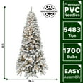 thumbnail image 3 of Fraser Hill Farm 12-Ft. Flocked Alaskan Pine Christmas Tree with White Incandescent Smart Lights, FFAF012-3SN, 3 of 10