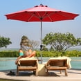 thumbnail image 6 of Costway 96" Burgundy Round Market Patio Umbrella, Water-Resistant, 6 of 12