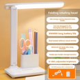 thumbnail image 1 of Study-Ready LED Desk Lamp with Eye Protection: Touch-Controlled, Rechargeable & Plug-In, 3-Level Dimmable, Foldable Rotatable Head – Ideal for Dormitory Reading, Student Focused Lighting (Includes, 1 of 6