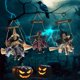 thumbnail image 3 of Halloween bienvenida madera placa colgante bruja decoración bruja en escoba yeacher  Fantasma colgante, 3 of 7