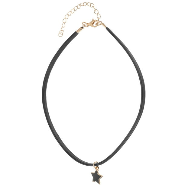 Houderco Collar De Negro De Cuero Cómodo Para Uso Diario Con Moderno