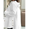 thumbnail image 4 of Women'S Autumn and Winter Long-Sleeved Hooded Loose Corduroy Casual Jacket White M, 4 of 5
