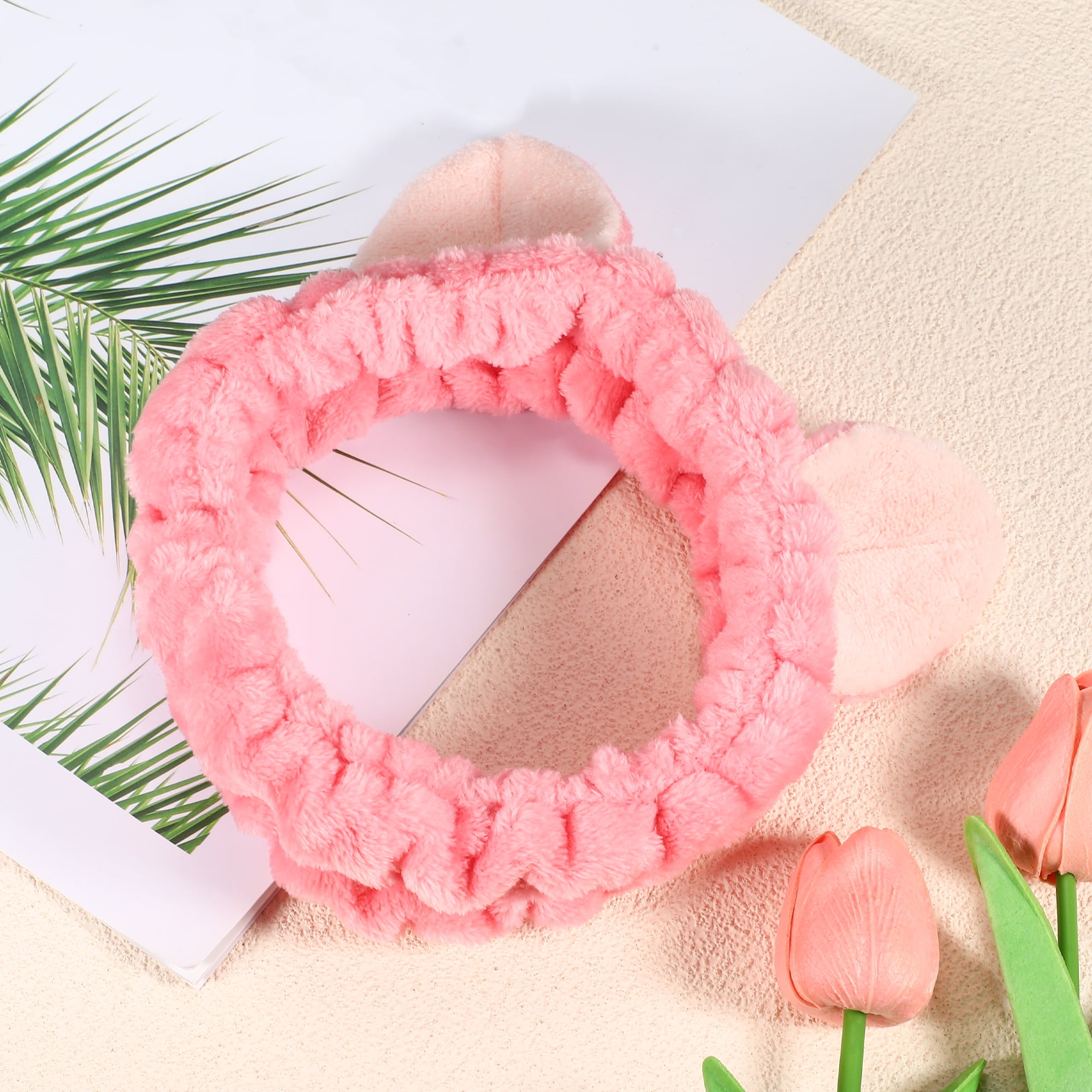 Unique Bargains Cute Cartoon Cat Ears Headbands for Women 7.09"x6.50"  1 Pc Dark Pink