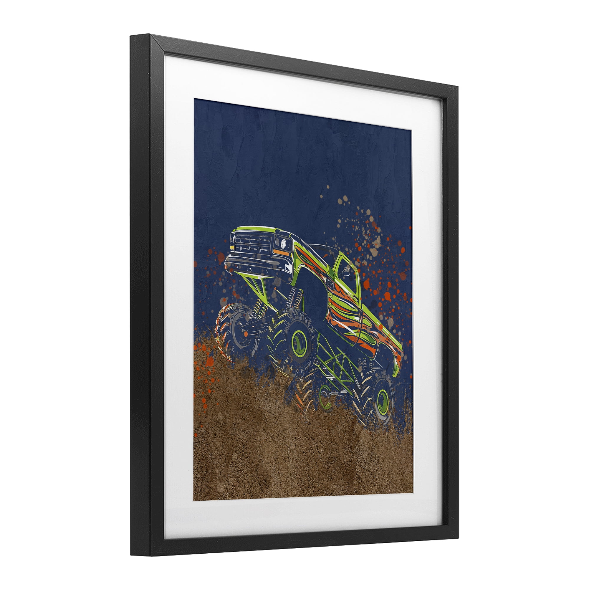 My Jam Truck Adventure Black Framed Print Under Glass, design by Kim Allen