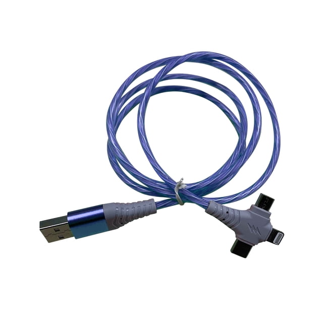 Agiferg Fast Charging Three-in-one Retractable Usb Charging Cable For Android, Huawei, Xiaomi Type-c Apple Data Cable