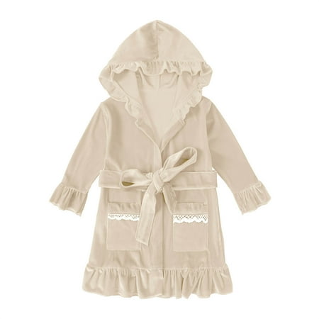 

Kiplyki Baby Days Savings Set Toddler Kids Christmas Winter Girls Solid Color Long Sleeved Home Wear Clothes Bathrobe Night-robe