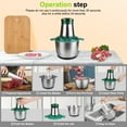 thumbnail image 3 of Electric Food Processor, 12 Cup Stainless Steel Bowl, FiveBox 2-Speed Food Chopper Electric Meat Grinder with Bi-Level Blades, Stainless Steel Mincer for Baby Food, Meat, Onion, Vegetables, Salad, 3 of 7