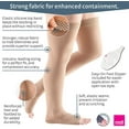 thumbnail image 4 of mediven plus for Men & Women, 20-30 mmHg Thigh High w/Beaded Silicone Top Band Open Toe Compression Stockings, Beige, III-Petite, 4 of 11