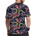 thumbnail image 2 of Rocae Snake And Flower for Men's Mesh Quick-Dry Short Sleeve Workout T-Shirt,Mens Crew Neck Tee Lightweight Soft Classic T Shirts 6X-Large, 2 of 9