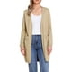 thumbnail image 1 of Suéter largo de cárdigan INSPIRE CHIC para mujer, de manga larga, abierto al frente, ligero, tejido, talla L, color caqui, 1 of 6