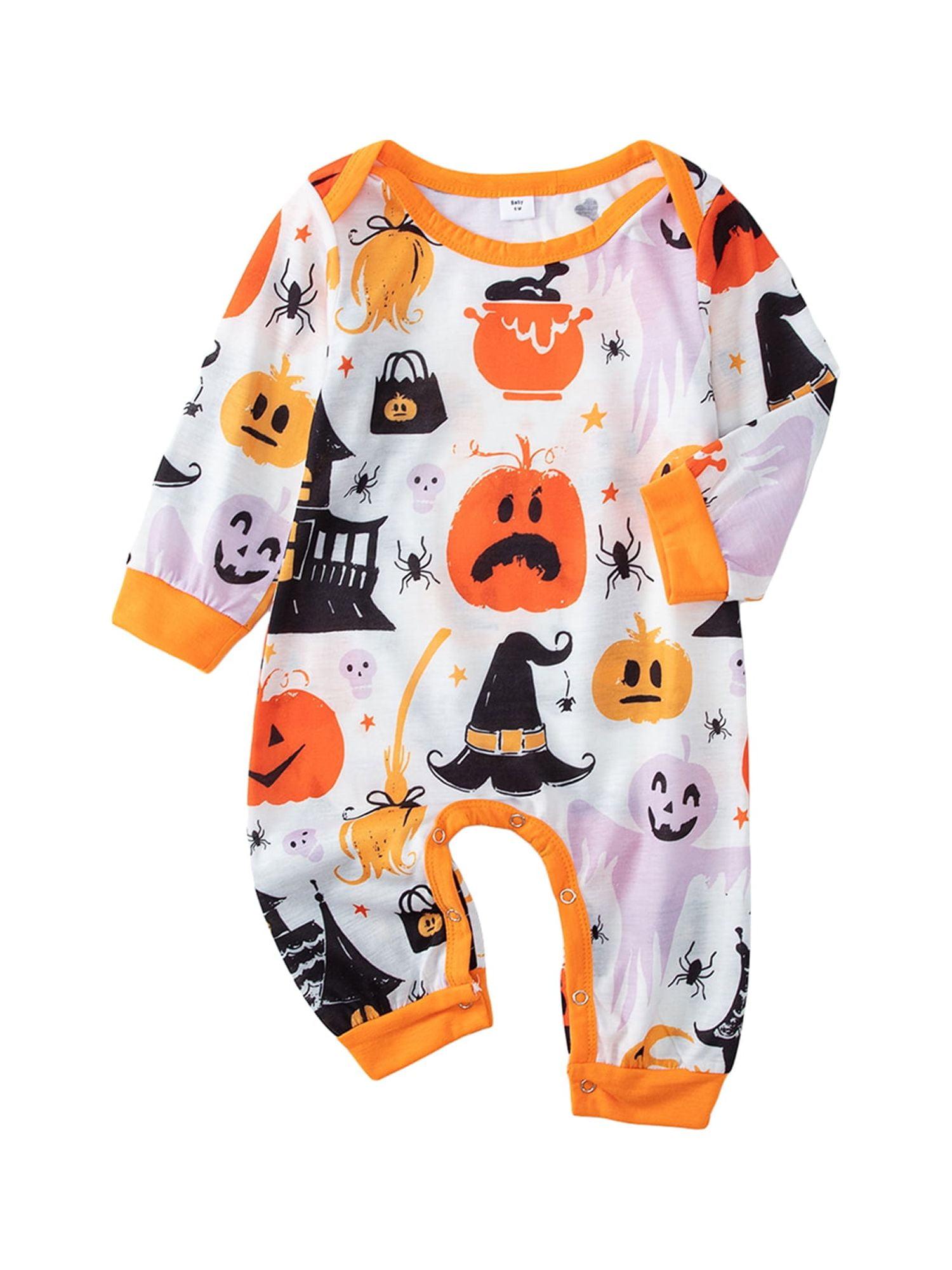 SUNSIOM Family Matching Halloween Pajamas, Baby Rompers/Bat Pumpkin Letter Print Sleepwear Set
