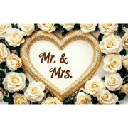Mr. & Mrs. Romantic Wedding Banner Waterproof Polyester 180x110cm Perfect for Receptions Garden Parties Home Decor