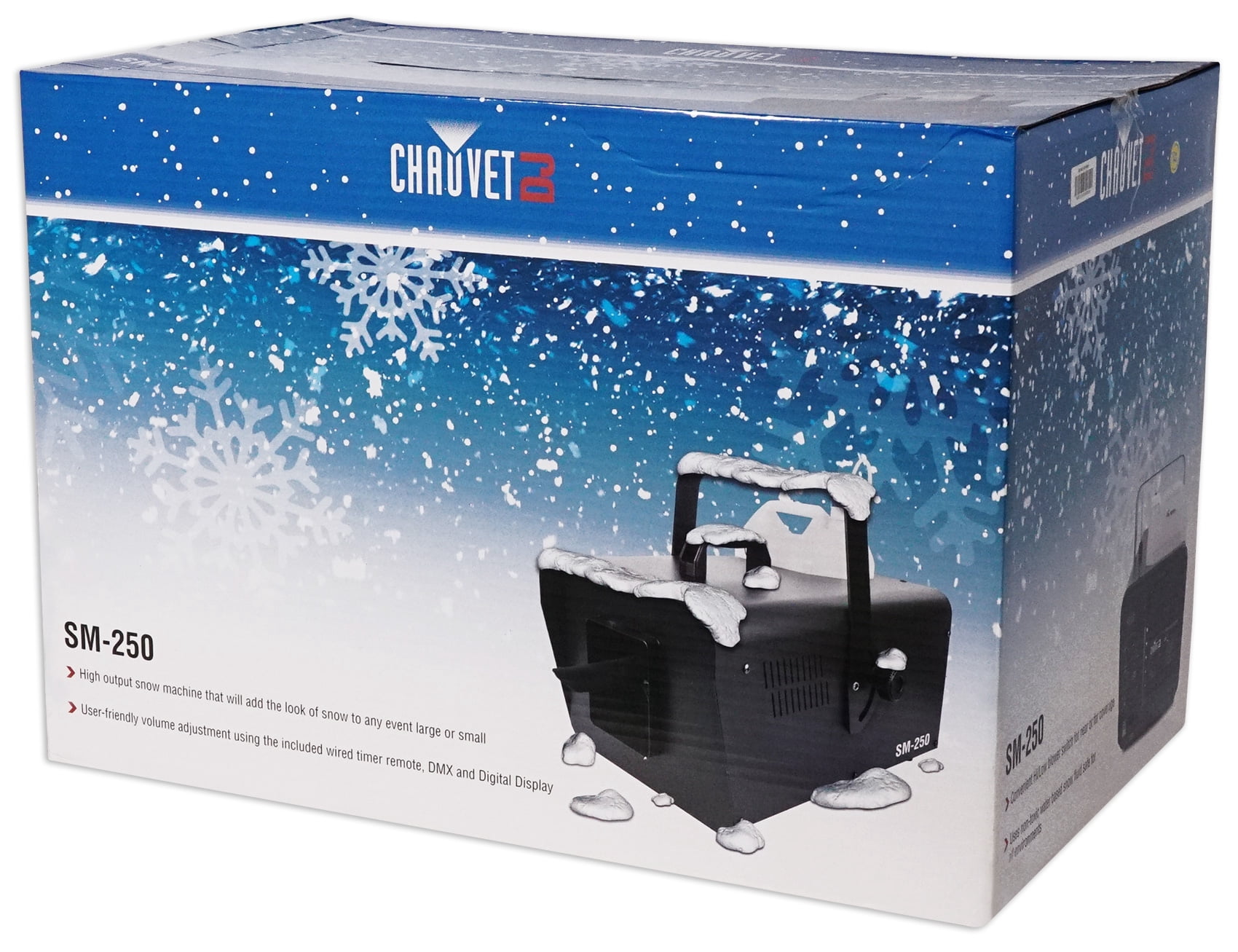 Chauvet DJ SM 250 Portable DMX Snow Machine w/ Remote+Free Fog Machine w/ Remote