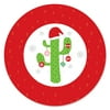 Big Dot of Happiness Merry Cactus - Christmas Cactus Party Circle Sticker Labels - 24 Count