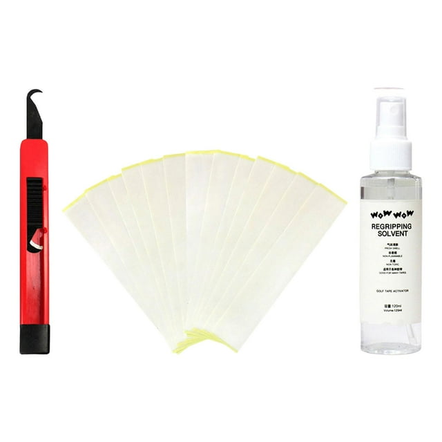 Ensemble d'Outils de Poignée de Club de Golf Ruban Adhésif Double Face 4oz Poignée Solvant Accessoires de Réparation Professionnelle Remplacement Outil de Retrait de Poignée de Golf Sans Pince en Caoutchouc