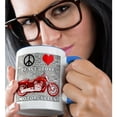thumbnail image 2 of 3drose, Peace Love Motorcycles., 15oz Two-tone Blue Mug, 2 of 6