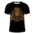 thumbnail image 2 of Big and Tall Shirts for Men Male's T Shirt Round Neck Short Sleeve Animal Printing Street Art Sports Shirt Big And Tall T Shirts Mens Large Mens Size Long for Men V Neck M, 2 of 3