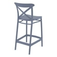 thumbnail image 2 of Luxury Commercial Living 37.75" Gray Solid X Accented Outdoor Patio Counter Stool, 2 of 6