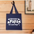 thumbnail image 3 of ThisWear Papa Gifts for Grandpa Remember Papa I Love You Lightweight Navy Canvas Tote Bag, 3 of 3