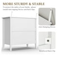 thumbnail image 2 of RoyalCraft Commode Cannelée à 3 Tiroirs Armoire de Rangement pour Chambre et Table de Nuit, Blanc, 2 of 9