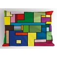 thumbnail image 1 of Art Pillow Sham Vivid Geometric Shapes Construct in Mondrianesque Manner Cubic Artwork Squares Lines, Decorative Standard Queen Size Printed Pillowcase, 30 X 20 Inches, Multicolor, by Ambesonne, 1 of 2