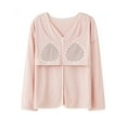 thumbnail image 4 of Jinhomg Lightweight Casual Pajamas for Women Comfy Long Sleeve Tops with Built In Bras and Elastic Waist Pants 2 Piece Fall Winter LoungewearPink XXXL, 4 of 6