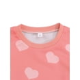 thumbnail image 4 of Qiylii Girls Valentine's Day Clothes Set, Heart Print Round Collar Pullover Tops+Pleat Skirt, 4 of 8
