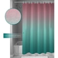 thumbnail image 4 of Ombre Texture Shower Curtain - 72 x 72 Inch Gradient Pink to Turquoise Green Bath Curtain with Hooks Polyester Waterproof Home Bathtub Decor, 4 of 6