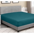 thumbnail image 4 of ROYALE LINENS 300 Thread Count 100% Long Staple Combed Cotton Fitted Sheet Queen - Super Soft Deep Pocket Bottom Sheet - Fitted Sheets Only - Elastic Sheets (Queen, Teal), 4 of 11