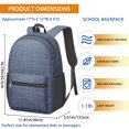 thumbnail image 5 of 17 Inch Lightweight Backpack,PVC Waterproof Oxford Fabric, Ergonomically Designed, with Large Capacity, Denim Cowboy Jean Style, 5 of 5