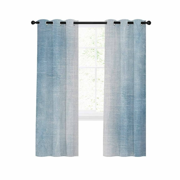 Blue Ombre Blackout Curtains 63 Inches Long for Bedroom, Modern Abstract Art Aesthetics Thermal Insulated Room Darkening Black Out Window Curtain Panels Grommet Drapes for Living Room