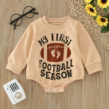 

NIUREDLTD Baby Boys Cotton Print Football Autumn Long Sleeve Romper Bodydsuit Clothes