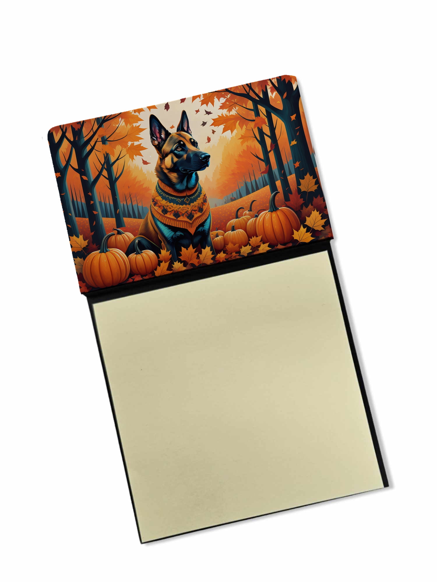 White Boxer Fall Sticky Note Holder 3.25 in x 5.25 in