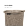thumbnail image 5 of Mind Reader 60L Slim Laundry Hamper Clothes Basket, Lid, Plastic, 17.65"L x 13.75"W x 24.15"H, Tan, 5 of 8