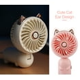 thumbnail image 3 of YUNOVA Portable Foldable USB Rechargeable Desk Fan​ with 8200 RPM 3-Speed Settings, Cute Cat Ear Design Personal Cooling Fan for Women/Kids Travel, Outdoor, Office & Home Use, 3 of 7