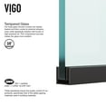 thumbnail image 6 of VIGO Divide 34 in. W x 74 in. H Framed Fixed Shower Screen Door in Matte Black with 3/8 in. (10mm) Clear Glass, 6 of 9