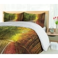 thumbnail image 5 of Ambesonne Autumn Duvet Cover Set, Cozy Scene Sunrays Photo, 2-Calking, Olive Green Yellow, 5 of 7
