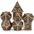 thumbnail image 1 of GFDYREE Steampunk Style Metal Dice Set 7 Die Polyhedral DND Dice Set D&D Dice for Dungeons and Dragons Role Playing Game and Math Teaching (Ancient Copper), 1 of 7